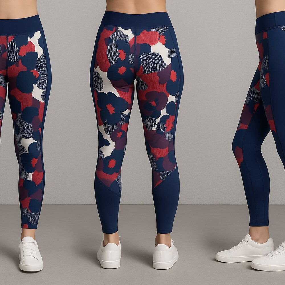 Tommy Hilfiger‎ Sport Leggings Womens Small Red White Blue Floral